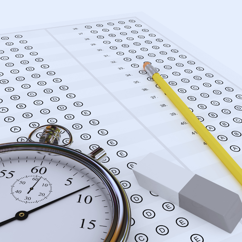 Timed mock with review stats